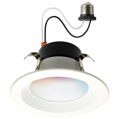 SATCO 10.5W LED Retrofit Downlight - 4 in. Round Starfish IOT - RGB & Tunable White - 120V 90 CRI White S11568